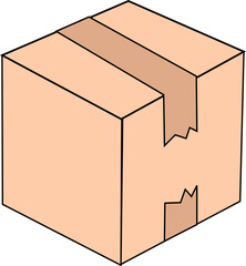 Close flat box. Cardboard box. Vector illustration.