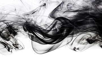 a white background with black smoke. Generative AI