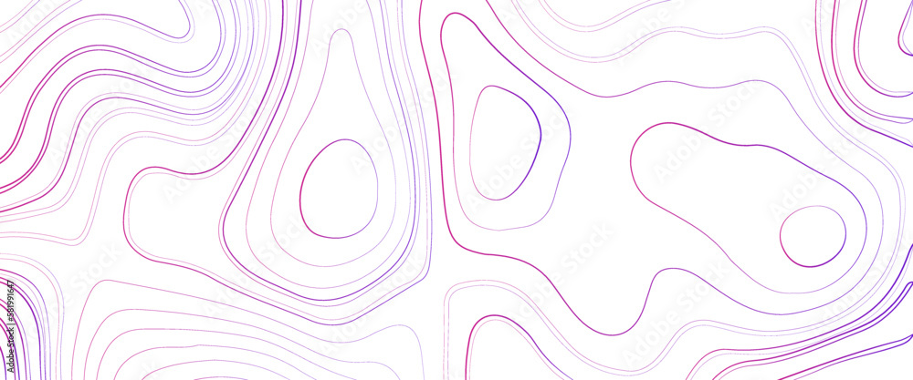 Poster the stylized height of the topographic map contour in colorful lines, background of the topographic 