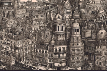 Obraz premium Geographic Resource - Paris France Generative AI