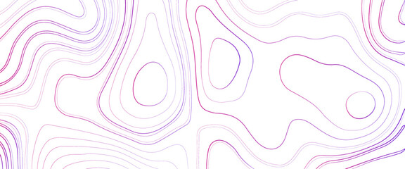 The stylized height of the topographic map contour in colorful lines, background of the topographic map. Elevation contouring outline cartography texture. 