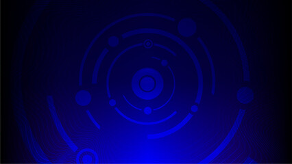 Neon Blue Holography Futuristic Tunnel Dark Background