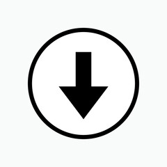 Down Scroll Icon - Vector. Down Arrow Symbol. Universal Interface.