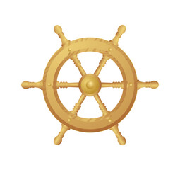 illustration of luxury ship steering 

wheel isolated