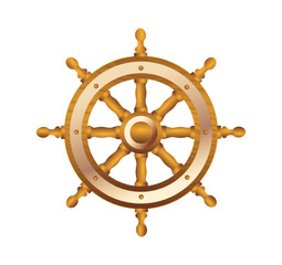 illustration of luxury ship steering 

wheel isolated