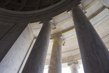 Columns of the Jefferson Memorial from the interior chamber