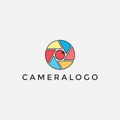 camera graphic vector illustration colorful logo design