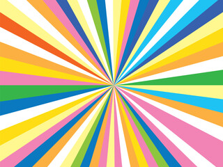 カラフル集中線漫画紙背景背景