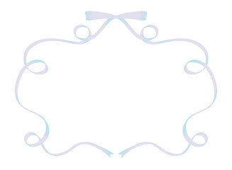 くるくるリボンのフレーム背景イラスト