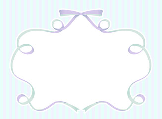 くるくるリボンのフレーム背景イラスト