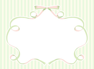 くるくるリボンのフレーム背景イラスト