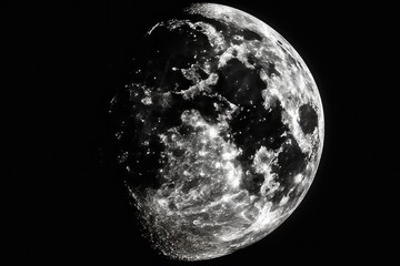 a lovely moon with 88% of its phase completed. Generative AI