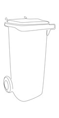 One continuous line of Wheeled Garbage Bin. Thin Line Illustration vector concept. Contour Drawing Creative ideas.