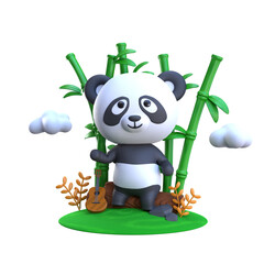 3D Rendering of Romantic Panda with Love Illustration © AGUNG