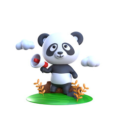 3D Rendering of Romantic Panda with Love Illustration © AGUNG