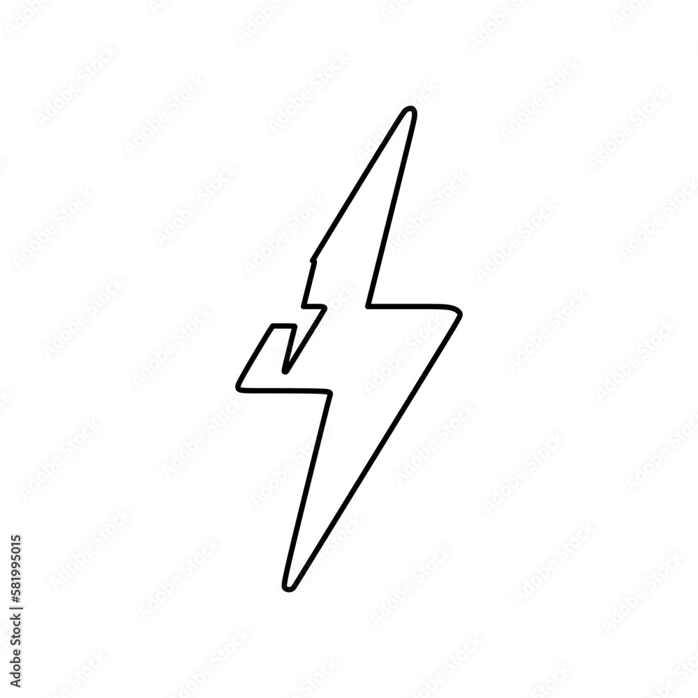 Poster lightning outline icon. flash, thunder bolt vector illustration in trendy design style. editable gra
