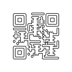 Fototapeta na wymiar QR code outline icon, vector iillustration in trendy style. Editable graphic resources for many purposes.