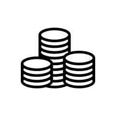 Coin money outline icon, vector illustration in trendy style. Editable graphic resources for many purposes.