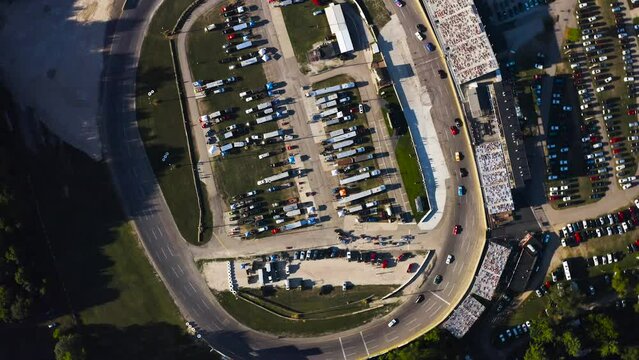 Overhead Footage Of Race Car Track