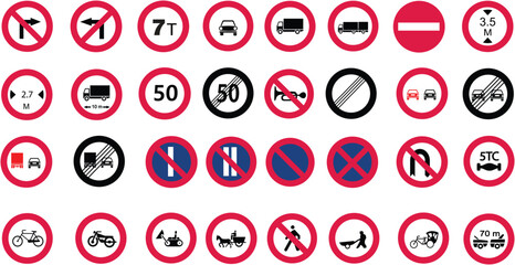 Prohibition of traffic signs with full set