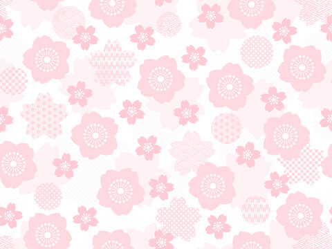 和風の桜のパターン背景