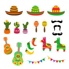 Naklejka premium Vector Cinco de Mayo celebrating the anniversary of Mexico's victory over the empire.
