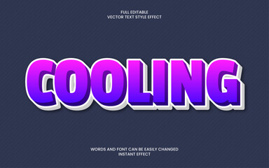 Cooling text effect. Editable text effect