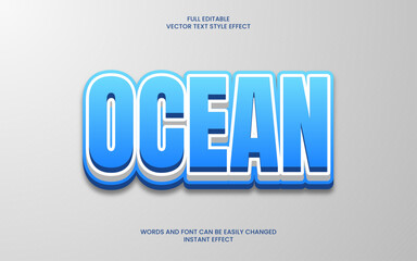 Ocean text effect. Editable text effect