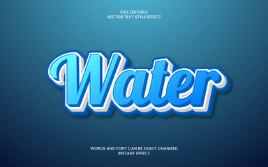 Water text effect. Editable text effect