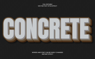 Concrete text effect. Editable text effect