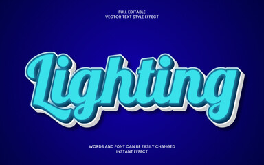 Lighting text effect. Editable text effect
