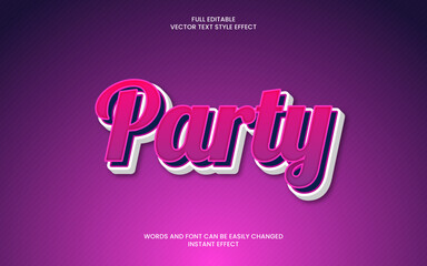 Party text effect. Editable text effect