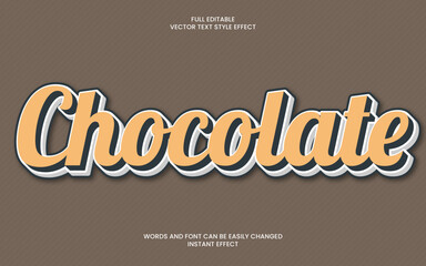 Chocolate text effect. Editable text effect