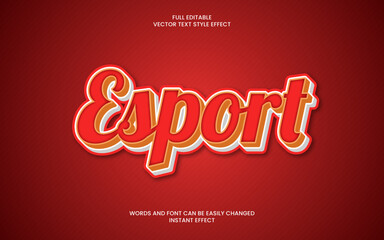 Fototapeta na wymiar Esport word with red text on red color background. Editable text effect