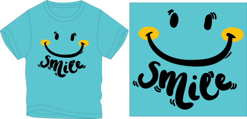 big smile t-shirt graphic design vector illustration
