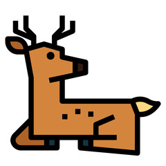 deer filled outline icon style