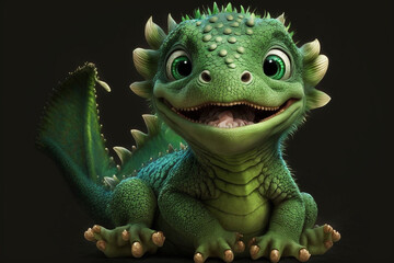 green baby dragon made with generative ai