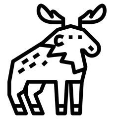 deer line icon style