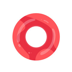 Inflatable ring. Swimming pool circle toys. Donut, beach life buoy