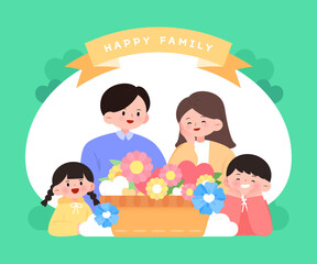 Family Month Happy Family Character Illustration
