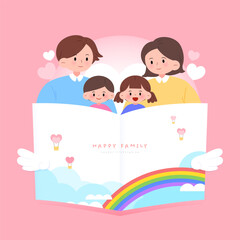 Family Month Happy Family Character Illustration
