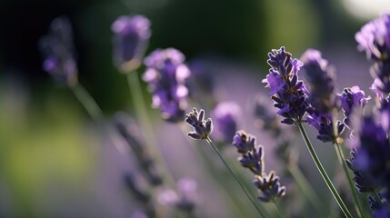 Lavender Plant in Garden Closeup. Generative AI.