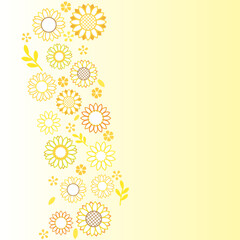 ひまわり　背景　フレーム　イラスト