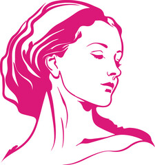 Beautiful Girl Logo for Beauty Cosmetics or Skin Product