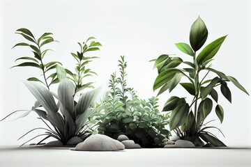A painting of plants and rocks with the words  plants  on it. Generative AI