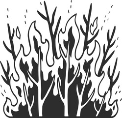 wildfire cartoon illustration.