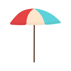 Illustration of striped summer beach umbrella icon