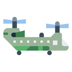 military helicopter flat icon style