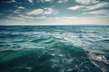 background of calm ocean and sea horizon. Generative AI