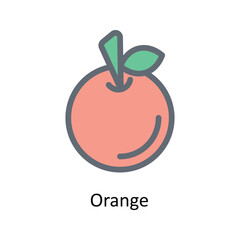 Orange Vector  Fill outline Icons. Simple stock illustration stock